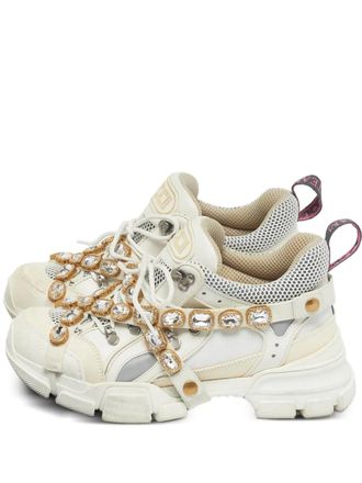 Gucci Flashtrek verfraaide sneakers - Beige