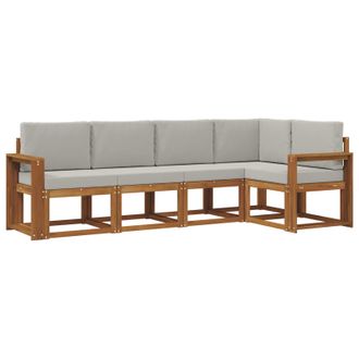 vidaXL Conjunto De Sof&aacute;s De Exterior 5 Pcs Gris Natural Y Claro Vidaxl