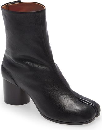 Maison Margiela Tabi Leather Boot in Black at Nordstrom, Size 7.5Us