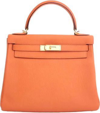 Herm&egrave;s 2013 Togo Kelly II Retourne 28 tas - Oranje