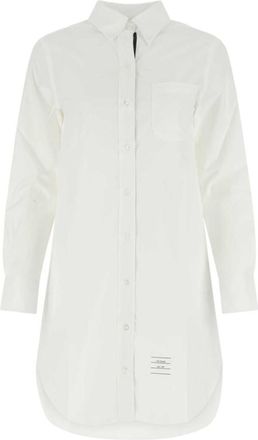 Thom Browne White THIGH LENGTH COLLAR SHIRTDRESS