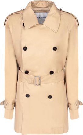 Burberry Double-Breasted Korte Trenchcoat - Dames - Trenchcoats - Beige - XS - Katoen - Jassen