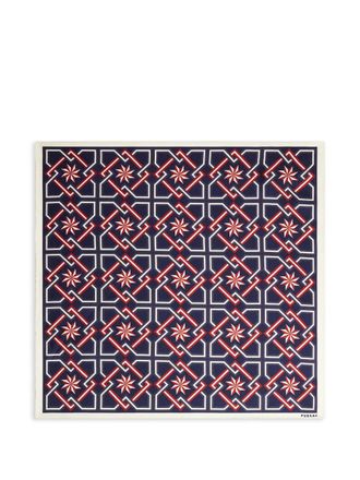 Fursac silk pocket square - men - Silk - One Size - Navy Blue