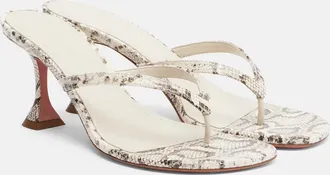 Amina Muaddi Juliette snake-print leather thong sandals