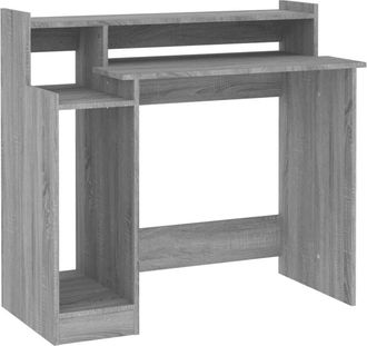 vidaXL Vidaxl - Escritorio Con Led Madera Contrachapada Gris Sonoma 97x45x90 Cm