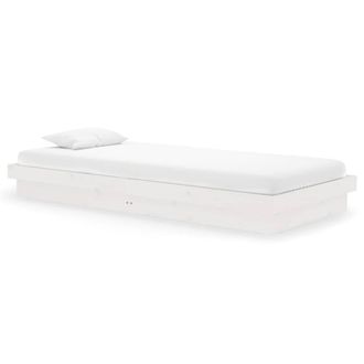 Berkfield Home Bed Frame White Solid Wood Pine 90x200 cm