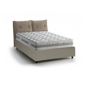Dmora Dmora - Cama De Plaza Y Media Dcolomb, Cama Contenedor Con Tapizado En Ecopiel, 100% Made In Italy, Apertura Frontal, Con Colch&oacute;n Cm 120x190 Incluido,