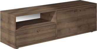 Concept Usine Mueble TV con armarios y nicho con aspecto de madera de nogal 136 cm