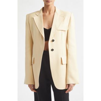 Sportmax Gabardine Blazer in Vanilla at Nordstrom, Size 10