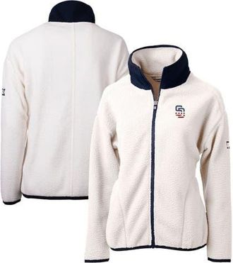 Cutter & Buck Womens Cutter & Buck White San Diego Padres Americana Logo Cascade Eco Sherpa Full-Zip Fleece Jacket at Nordstrom, Size Small