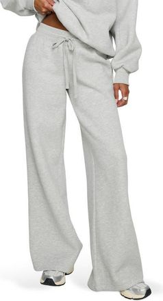 Princess Polly Stargirl Wide Leg Sweatpants in Grey Marle at Nordstrom, Size 10