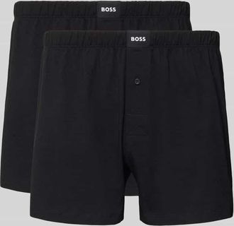 HUGO BOSS Boxershorts aus Baumwoll-Mix im 2er-Pack in Black, Größe XXL