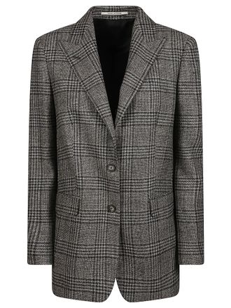 Tagliatore Classic Tailored Plaid Bertha Jacket