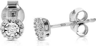 Vir Jewels 1/10 cttw Lab Grown Diamond Composite Earrings in Sterling Silver With Push Backs For Women