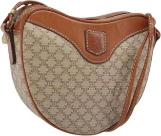Celine Pre-owned Cross Body Bags, female, Beige, Size: ONE SIZE Pre-owned Vintage Macadam Canvas Shoulder Bag