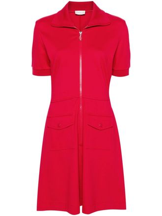 Moncler logo-appliqu&eacute; mini dress - Red