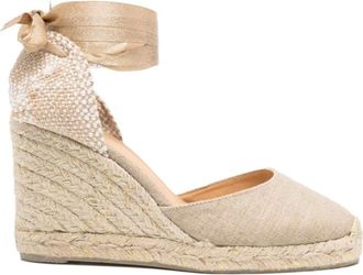 Castaner Schoenen, Dames, Geel, 38 EU, Leer, Carina Wedge Espadrille