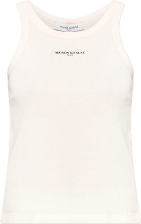 Maison Kitsun&eacute; Canotta in cotone con logo Maison Kitsune