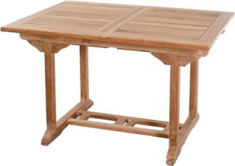 Macabane Mesa de jardín de madera de teca extensible 4/6 personas de 180 cm