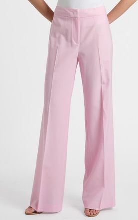 Santorelli Camila Wide Leg Pants in Tropical Wool Stretch in Sweet Pink at Nordstrom, Size 4