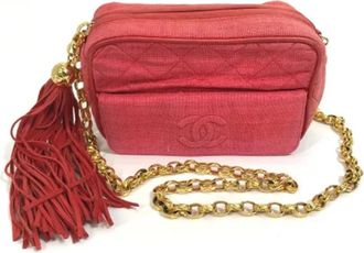 Chanel Pre-owned Leather chanel-bags - Dames - Vintage Schoudertas - Rood - ONE Size - Vintage