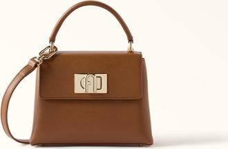 Furla 1927 Borsa A Mano Mini Cognac H Marrone Pelle Stampata Donna