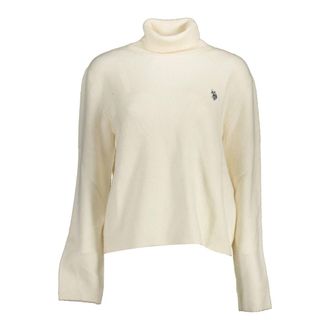 U.S.Polo Association Elegante dames rolkraagtrui in het wit - Dames - Coltruien - Wit - XL - Nylon - Truien & Vesten