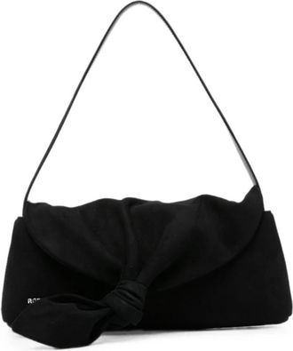 Rotate Suede Knot Scarf Bag - Dames - Schoudertassen - Zwart - ONE Size - Leer - Tassen