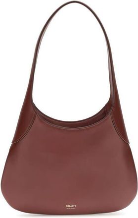 Khaite Calf Leather Shoulder Bag Bordeaux