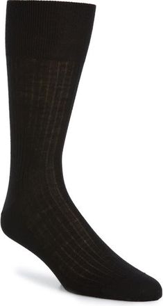 Falke No. 7 Merino Wool Blend Dress Socks in Black at Nordstrom, Size X-Large
