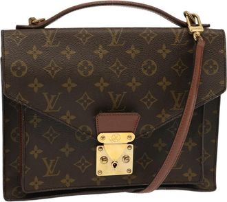 Louis Vuitton Monceau Handbag Monogram Canvas Brown Canvas Handbag (Pre-Owned)