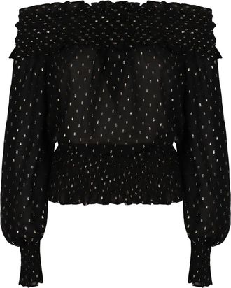 Self Portrait Top con spalle scoperte - Nero