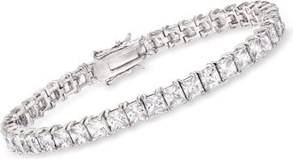 Ross-Simons Princess-Cut CZ Tennis Bracelet in Sterling Silver