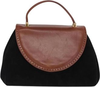 Ferragamo Pre-owned Handbags, female, Black, Size: ONE SIZE Pre-owned Suede Handbag