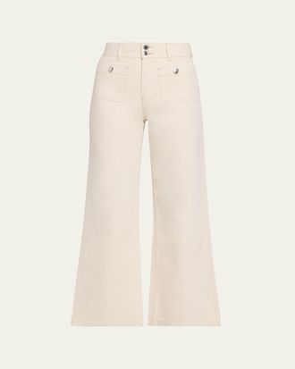 Veronica Beard Taylor High-Rise Wide-Leg Jeans