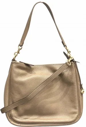 Coach Beige Leather Shoulder Bag Tote Bag (Pre-Owned)