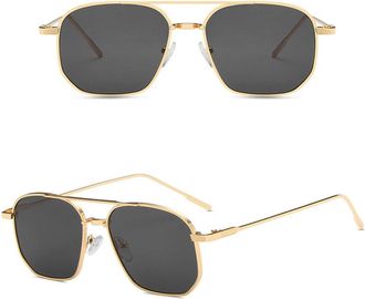 Generic For Womens Sunglasses Polygon Shape Metal Frame Sun glasses For Women Vintage Retro Female Sunglass,Gold Gray 2026