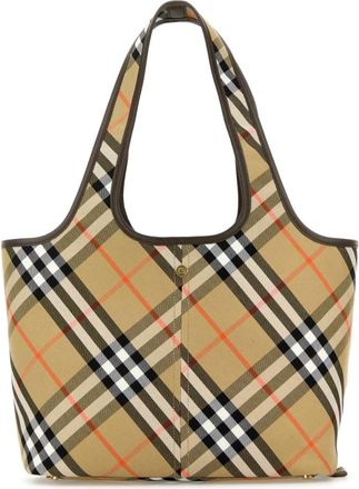 Burberry Geborduurde Canvas Kleine Check Shopper - Dames - Shoppers - Veelkleurig - ONE Size - Katoen - Tassen
