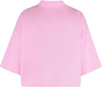 Bottega Veneta Womens Piqu&eacute; Polo Shirt Pink Cotton Tops