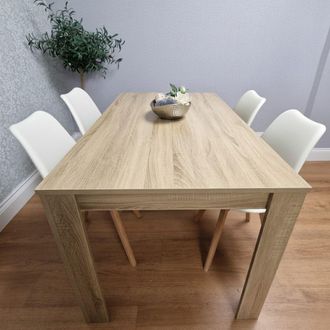 Kosy Koala Wooden Dining Table & 4 Chairs Padded Cushioned Seats Chairs | Size: 140 cm x 80 cm