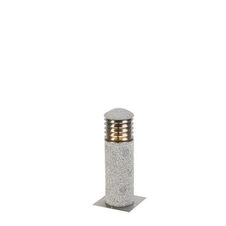 QAZQA Qazqa Moderno Baliza Moderna Granito 40cm Ip44 - Happy Piedra/cemento /acero Inoxidable Alargada Adecuado Para Led Max. 1 X 13 Watt