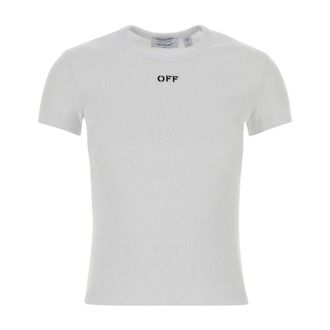Off-white T-Shirts, female, White, Size: XS Stamp Rib Basic Tee