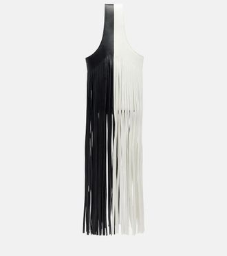 Khaite Livia Small fringed leather tote bag