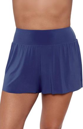 Aqua Green Beach Short High Waist Swimsuit Bottom in Cerulean at Nordstrom, Size X-Large