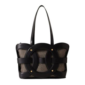 Borbonese Shopping Bags, female, Black, ONE SIZE, All Round Shopper Medium