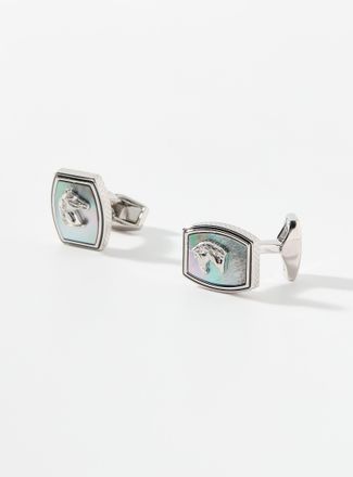 Tateossian Mens Ascot horses mother-of-pearl cuff links