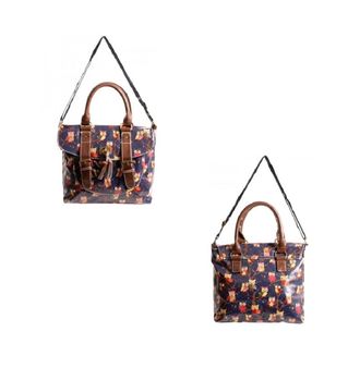 Generic Owl patterned Ladies fashion Bag Oilcloth waterproof Womens Fashion Shoulder strap Handbag (Navy)