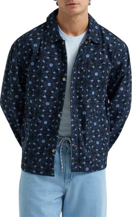Lee Floral Print Denim Jacket in Geo Print at Nordstrom, Size Xx-Large