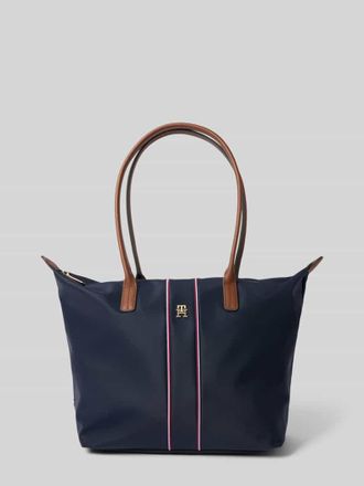 Tommy Hilfiger Henkeltasche mit gestickten Kontraststreifen in Dunkelblau, Gr&ouml;&szlig;e 1