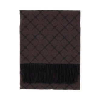 By Malene Birger Multi-Brown Geometric Wool-Blend Scarf
